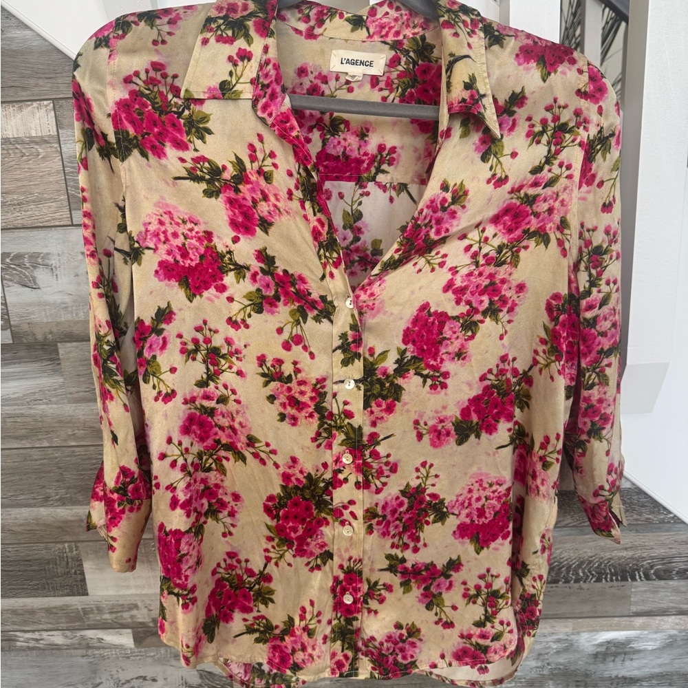 L'AGENCE Floral Pink Women's Top